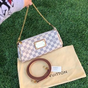 Louis Vuitton Eva Clutch Handbag Damier Azure